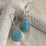 LARIMAR and Sterling Silver Teardrop Reg. Earrings