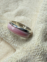 Conch Inlay Sterling Silver Ring - LarimarOcean