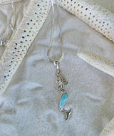 Larimar mermaid little pendant on Italian Sterling Silver chain - LarimarOcean