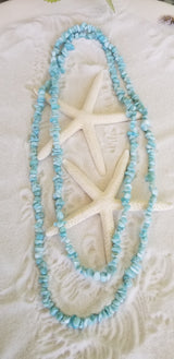 LARIMAR CHIP NUGGET Necklace and Bracelet with Sterling Silver adjustable Chain - LarimarOcean