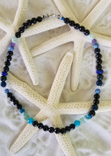 EMF Protection Necklace with Larimar and Black Tourmaline - LarimarOcean