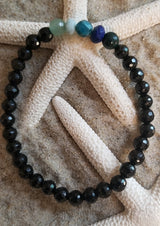 EMF Protection Bracelet with Black Tourmaline/Larimar/Herkimer Diamond/Aventurine - LarimarOcean