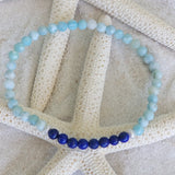 LARIMAR & FRESHWATER PEARL NECKLACE with extender - LarimarOcean