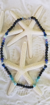 EMF Protection Necklace with Larimar and Black Tourmaline - LarimarOcean