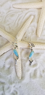 Larimar & Sterling Silver Mermaid Earrings - LarimarOcean