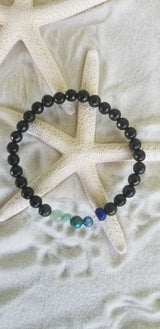 EMF Protection Bracelet with Black Tourmaline/Larimar/Herkimer Diamond/Aventurine - LarimarOcean