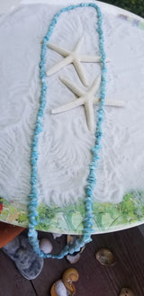 LONG LARIMAR CHIP NUGGET NECKLACE - LarimarOcean
