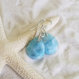 Larimar and Sterling Silver Med.Organic shape Earrings - LarimarOcean