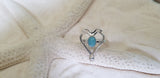 LARIMAR and Sterling Silver decorative Heart Ring - LarimarOcean