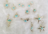 LARIMAR & Sterling Silver BIG STARFISH with ITALIAN Sterling Silver chain - LarimarOcean