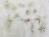 LARIMAR & Sterling Silver Med. STARFISH with ITALIAN Sterling Silver CHAIN - LarimarOcean