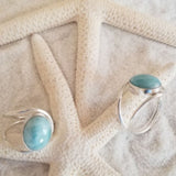 Larimar & Sterling Silver Mercedes Ring - LarimarOcean