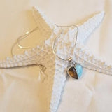 Larimar & Amber med. Heart Pendant with Italian Sterling Silver Chain - LarimarOcean