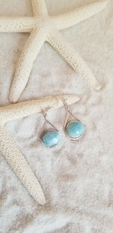 LARIMAR & Sterling Silver Mercedes Big Earrings - LarimarOcean