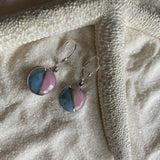 Larimar & Conch round Sterling Silver Earrings - LarimarOcean
