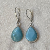 LARIMAR and Sterling Silver Teardrop Reg. Earrings