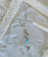 Larimar mermaid little pendant on Italian Sterling Silver chain - LarimarOcean  