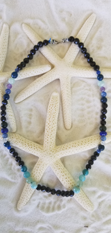 EMF Protection Necklace with Larimar and Black Tourmaline - LarimarOcean  