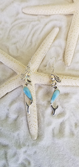 Larimar & Sterling Silver Mermaid Earrings - LarimarOcean  