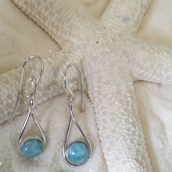 Large deals larimar earrings