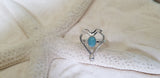 LARIMAR and Sterling Silver decorative Heart Ring - LarimarOcean  